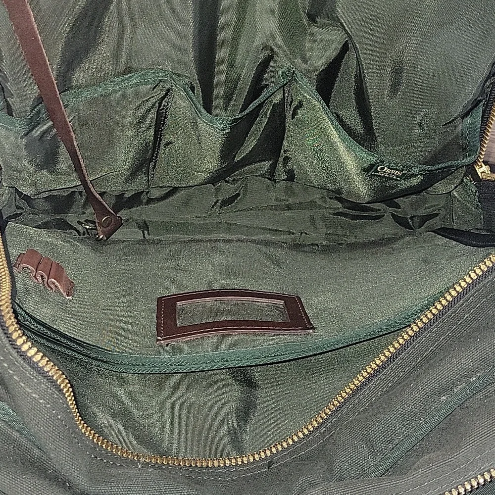 Orvis Green and Brown Canvas Leather Briefcase - Men